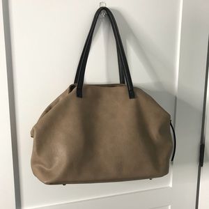 Sole Society Vegan Leather Bag Taupe